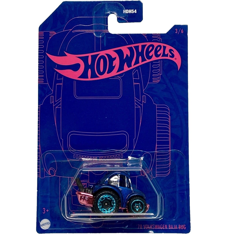 Hot Wheels 54th Anniversary 3/6 '70 Volkswagen Baja Bug Blue Pearl Pink Chrome